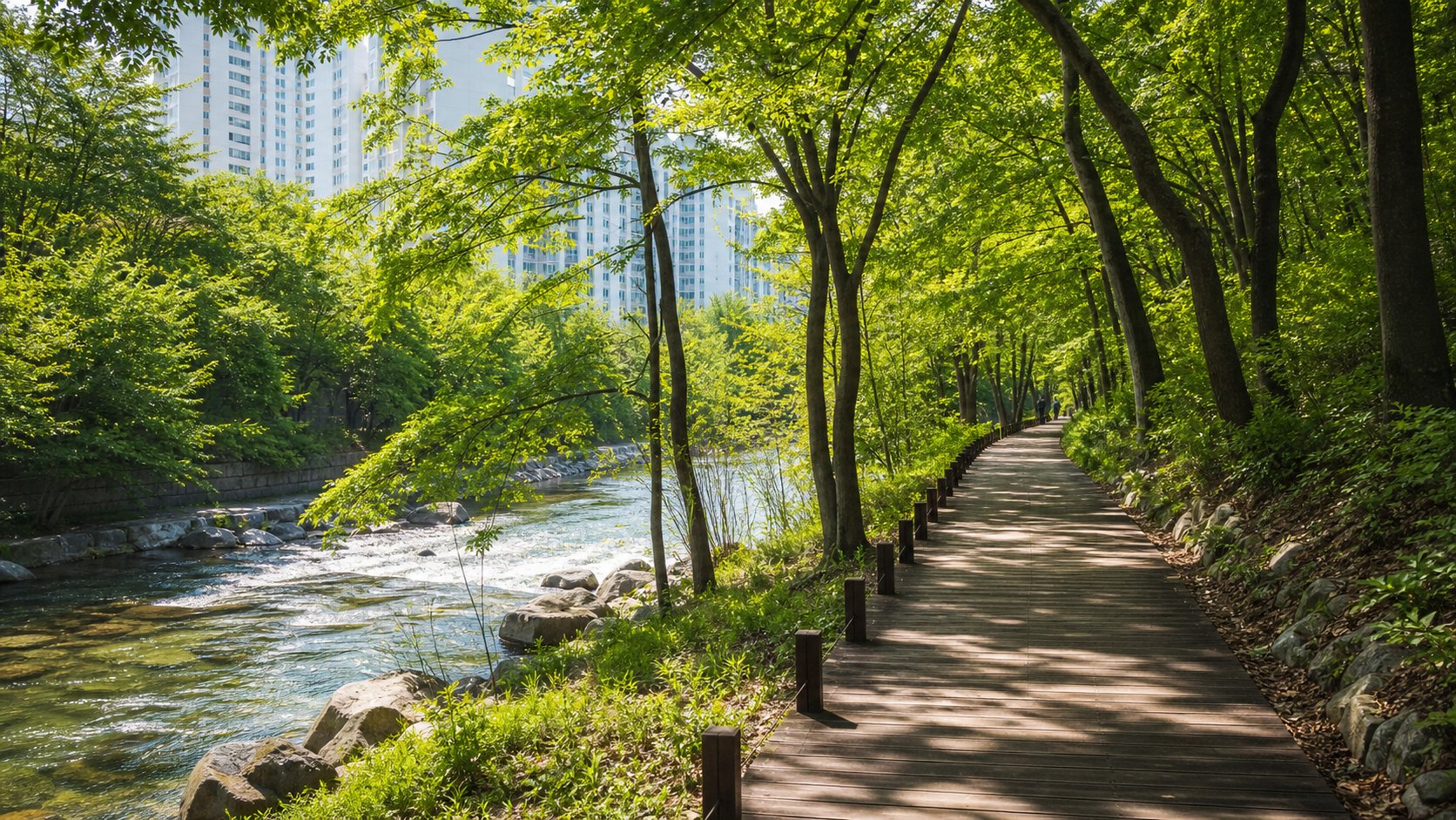 남창천 수변 숲길 산책로
